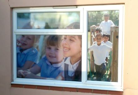 Bespoke School design for external window vinyl wall art