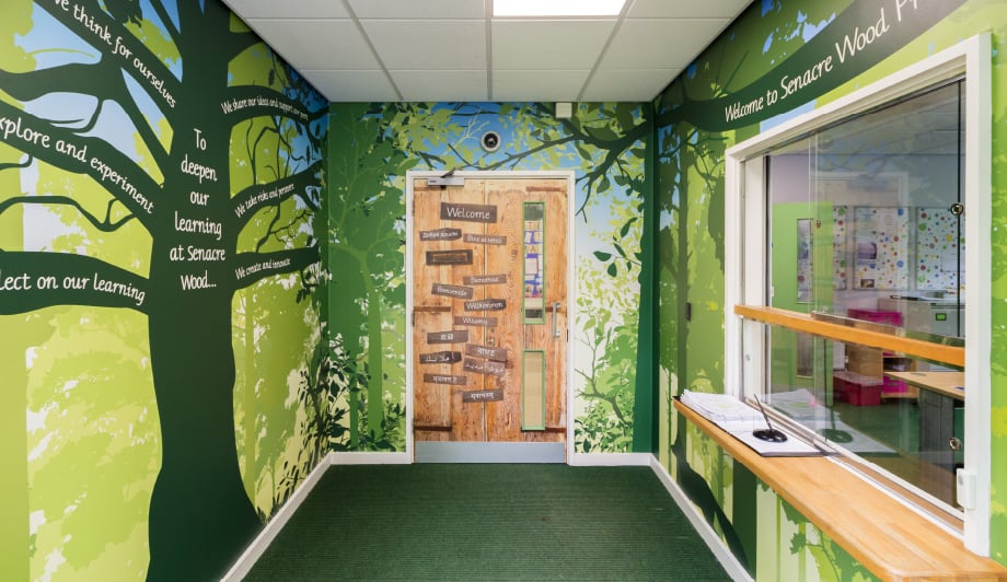 Senacre Wood Primary School woodland themed reception wall art