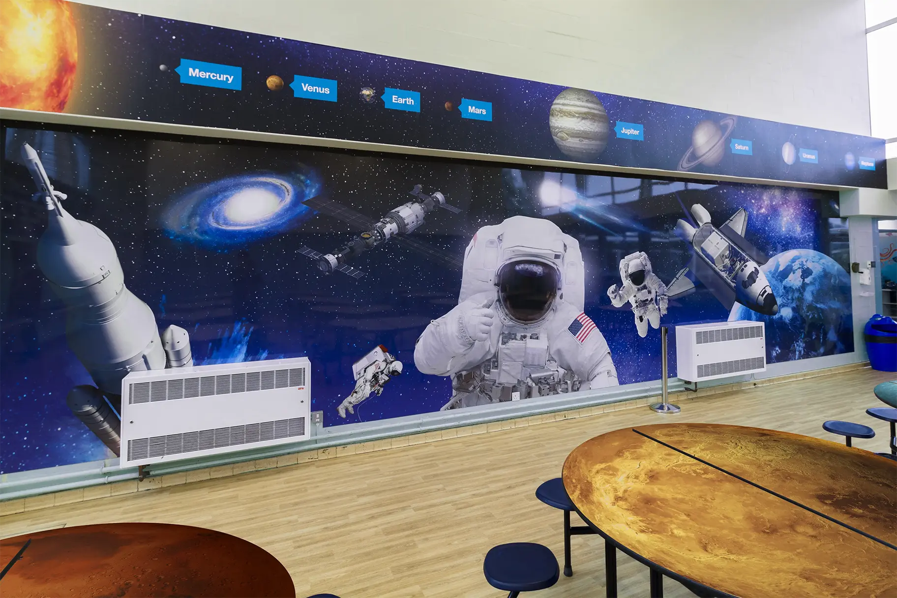 St Luke's Space cafe solar system themed school Wall Art