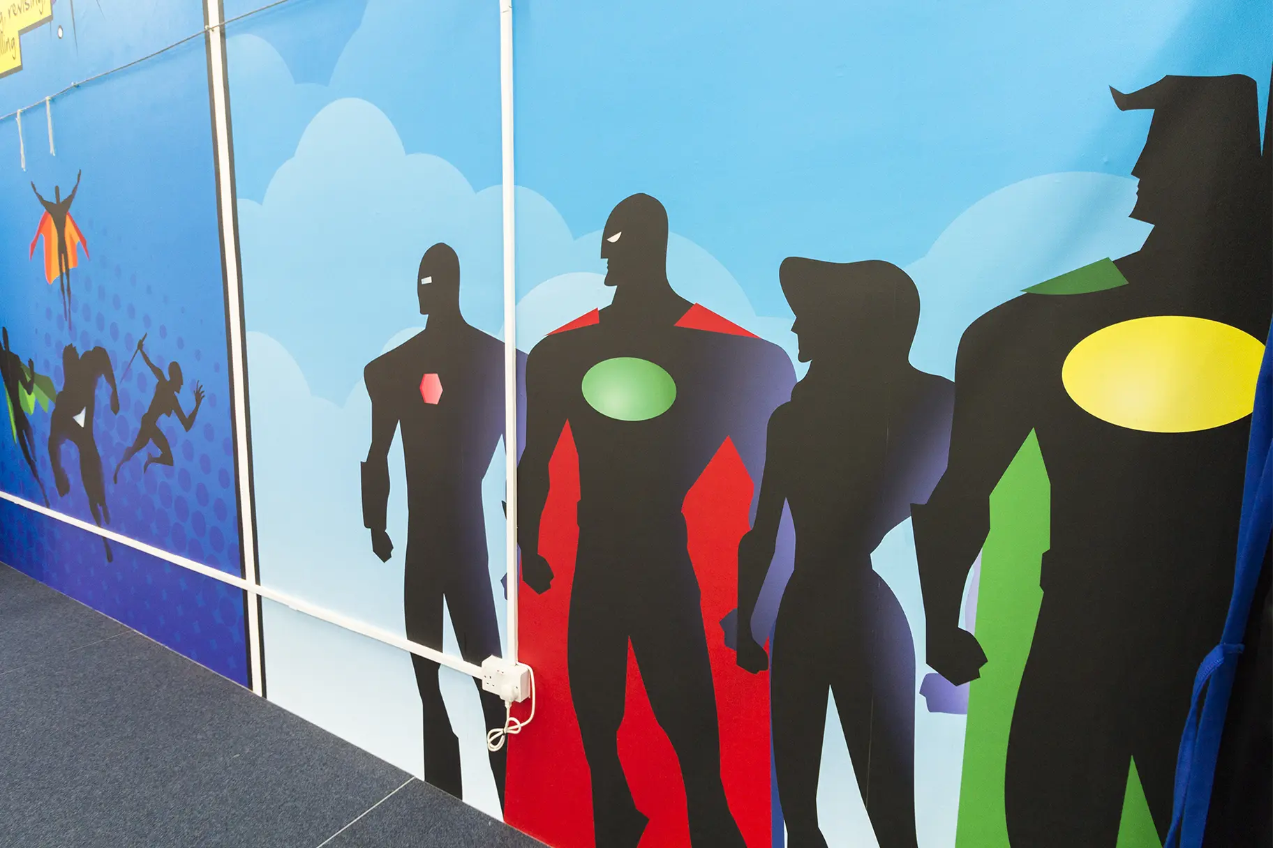Primary schools superhero motivational themed hall Wall Art