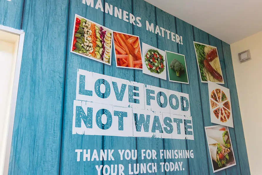 Bower Grove School food values canteen wall art