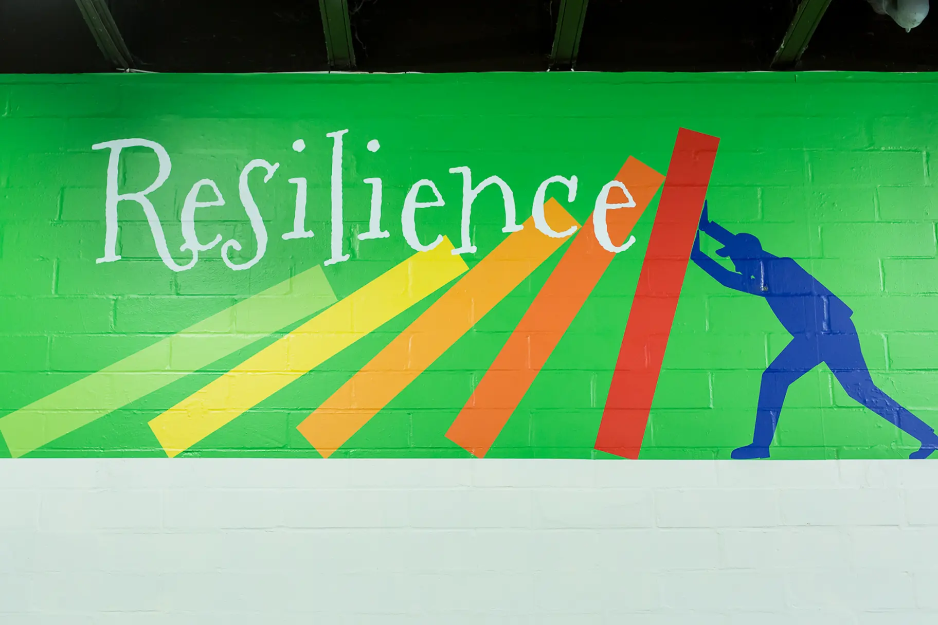 Bespoke school values feature for school hall wall art