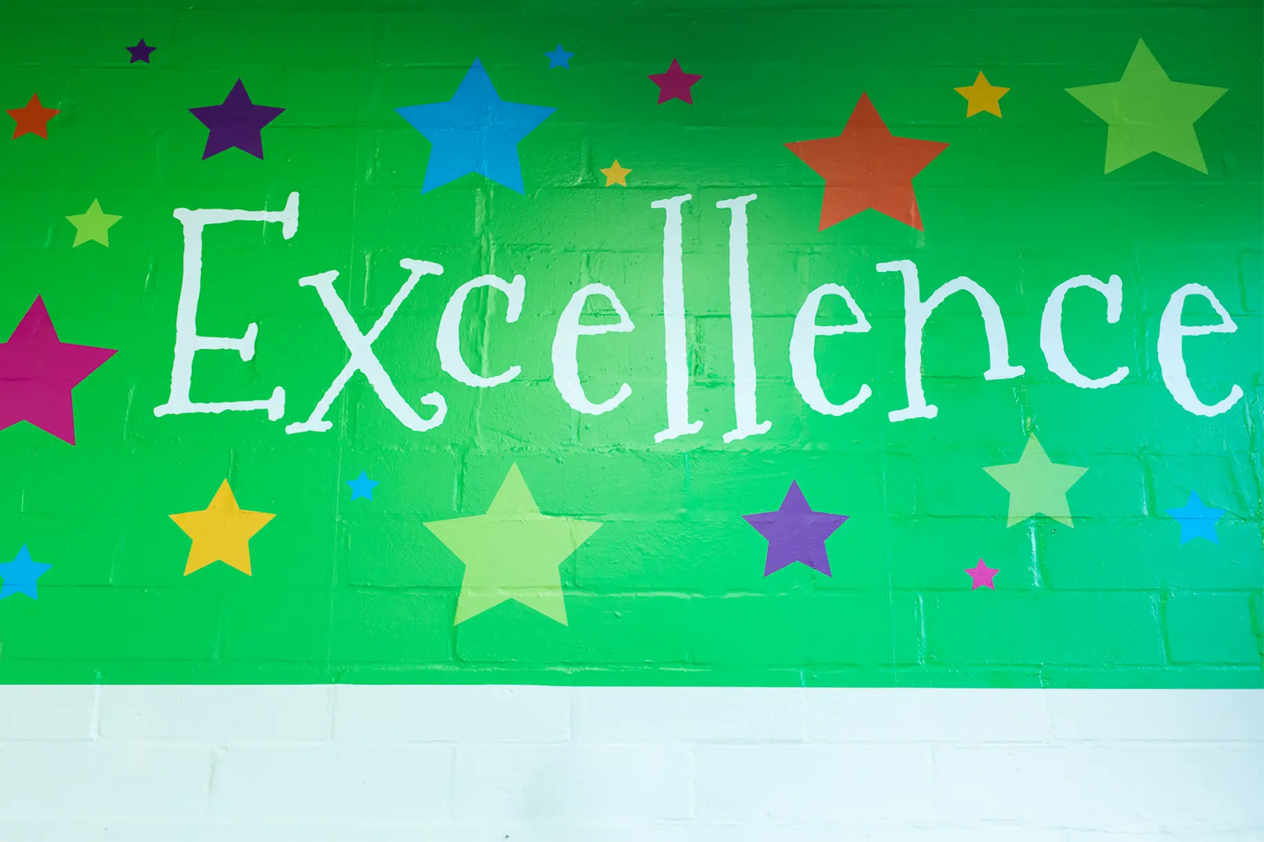 Streatham Wells values feature school hall wall art