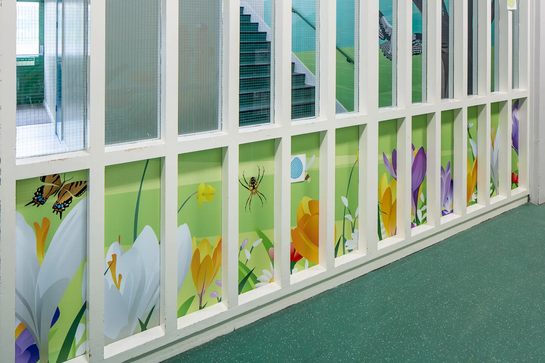 Five Acre Wood School bespoke themed corridor wall art