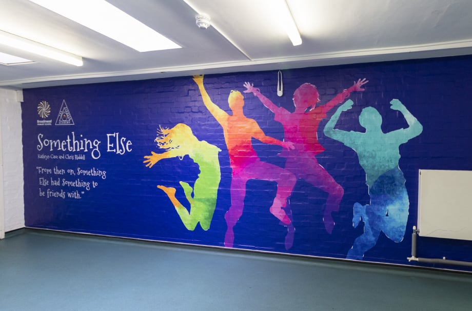 Broadmead Primary School walls depicting books story wall art