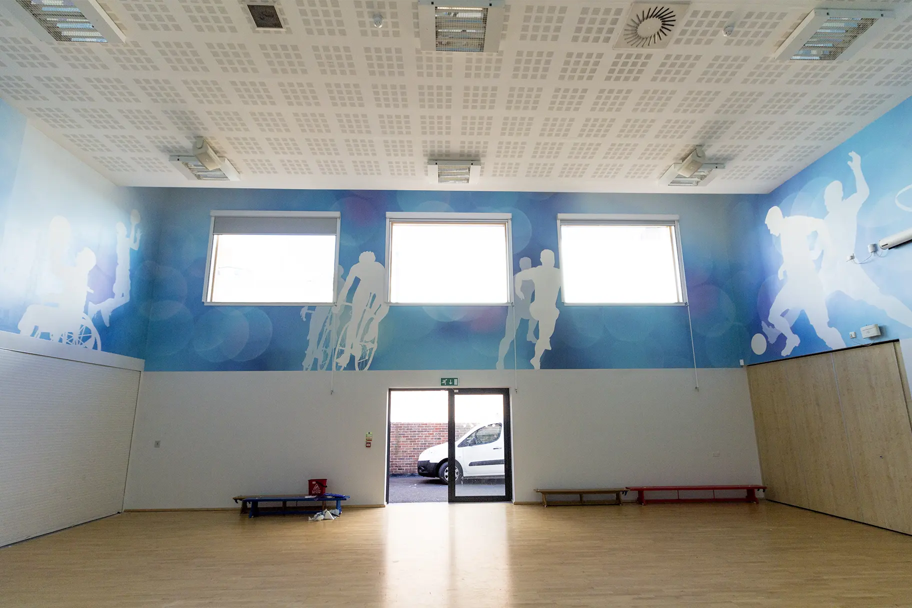 College Park sports hall bespoke large format wall art