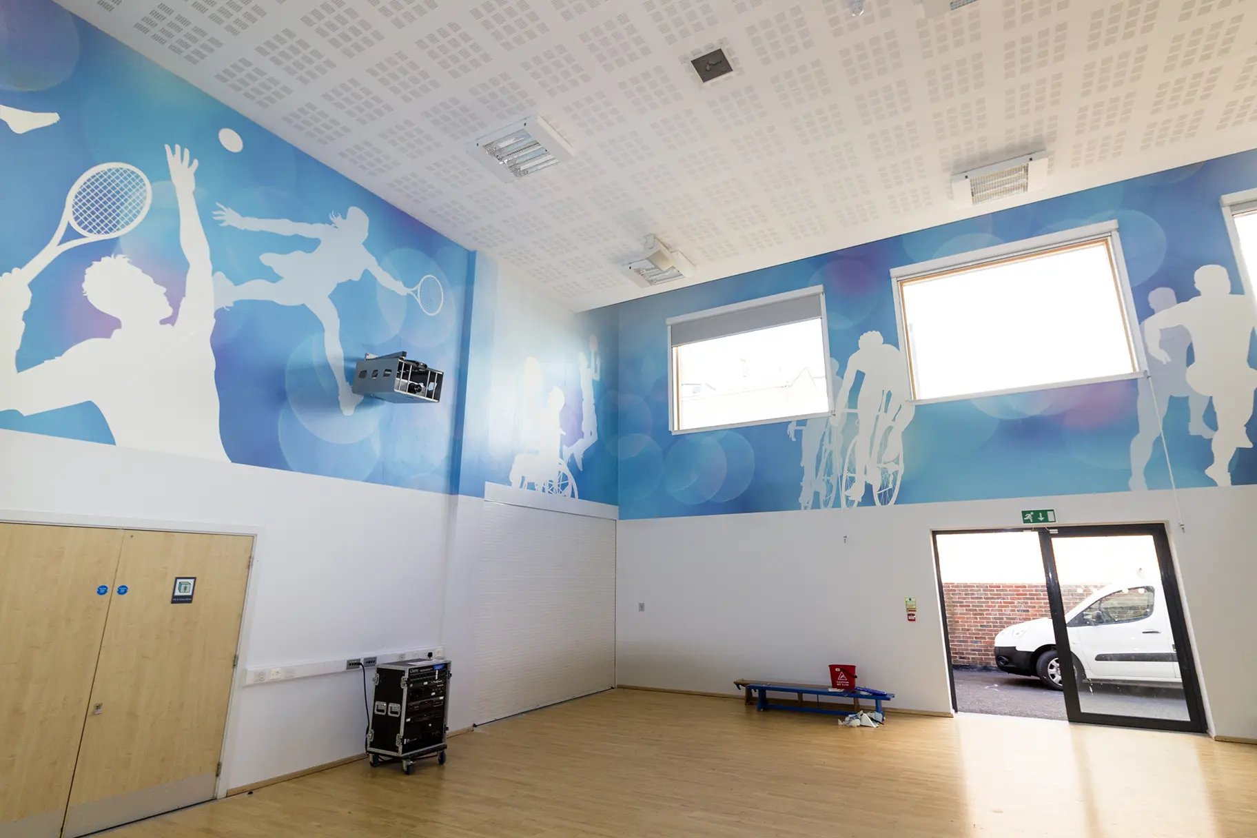 College Park School sports hall brought to life with Wall Art