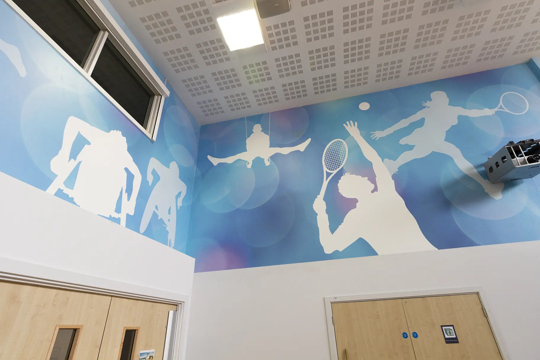 School sports hall walls brought to life with Wall Art