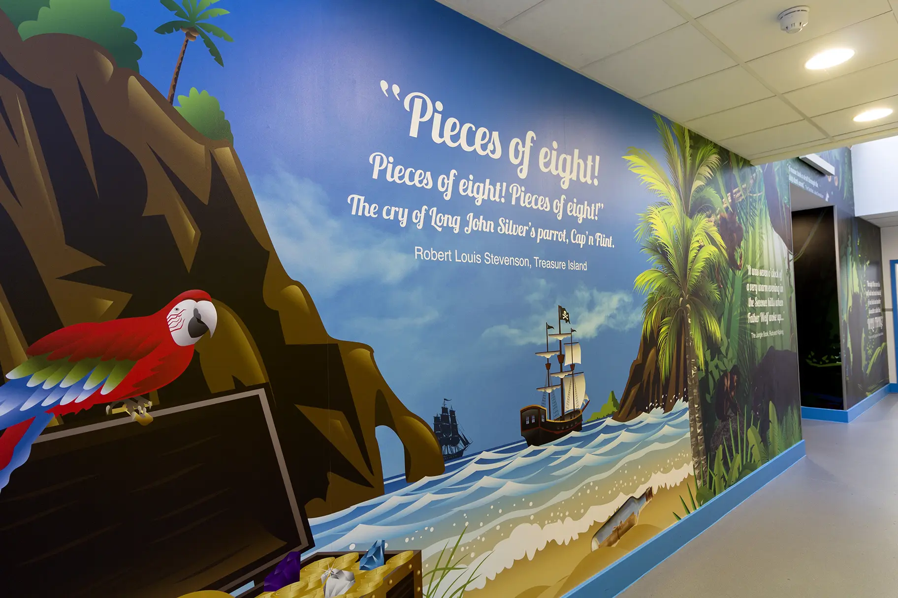 Berger Primary School large format literature themed library wall art
