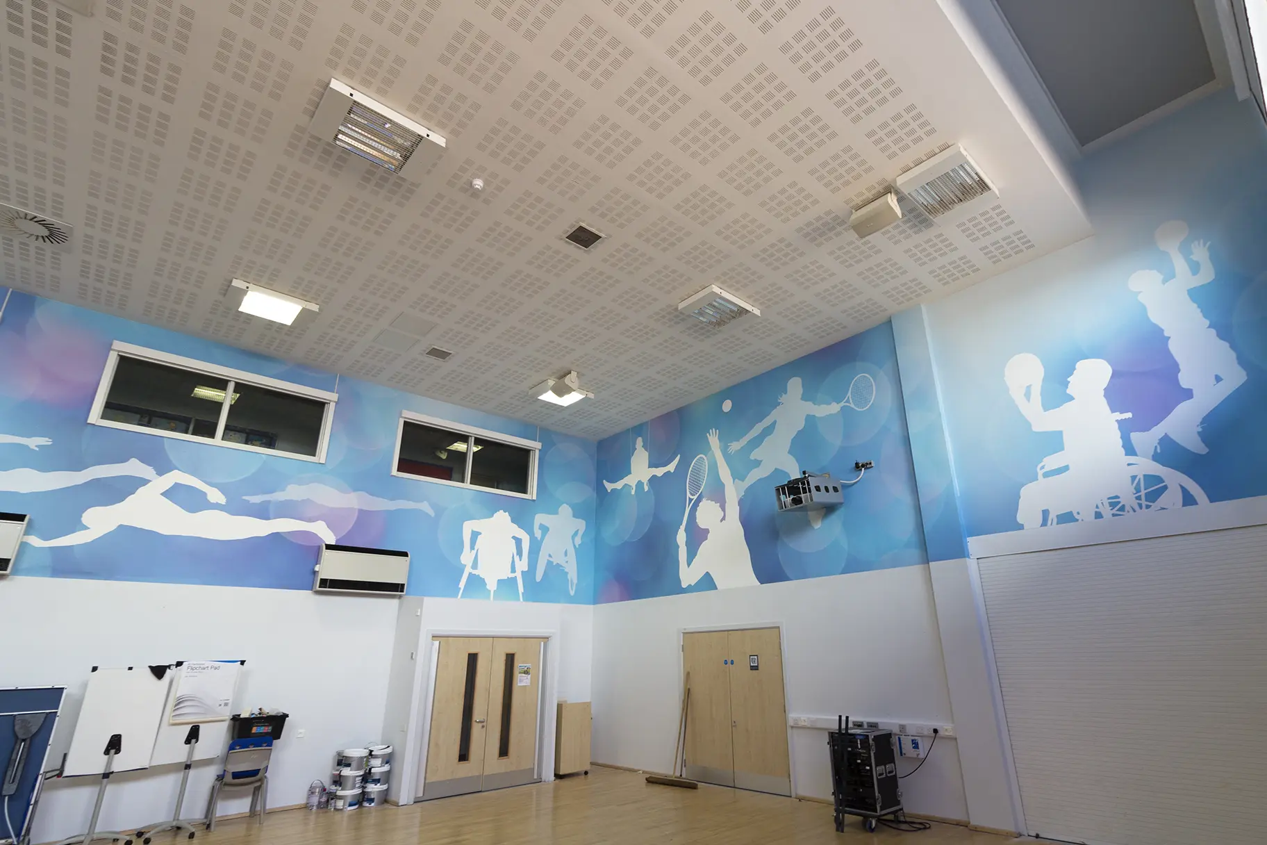 College Park School, sports hall large format wall graphics
