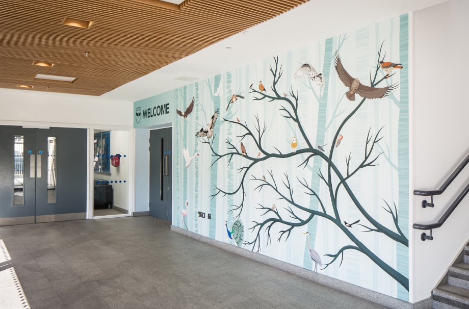Westbrook Primary School bespoke design welcome wall art