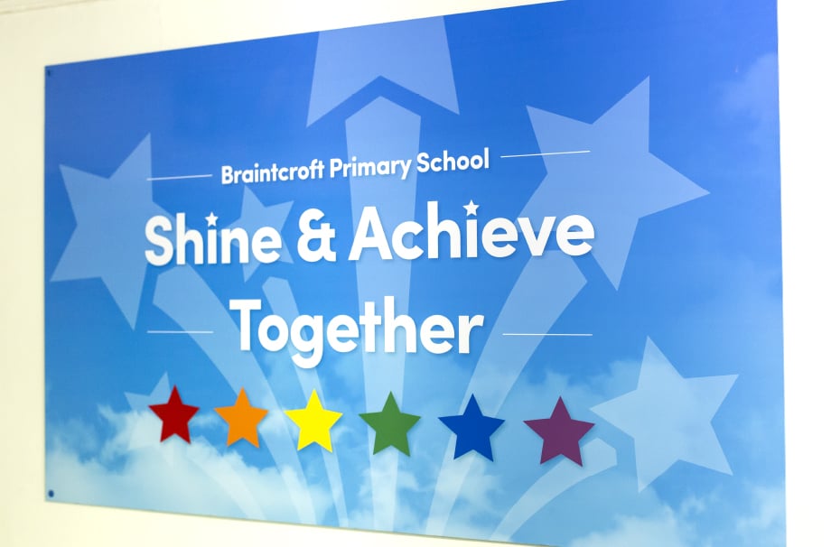 Braintcroft Primary bespoke school values board wall art