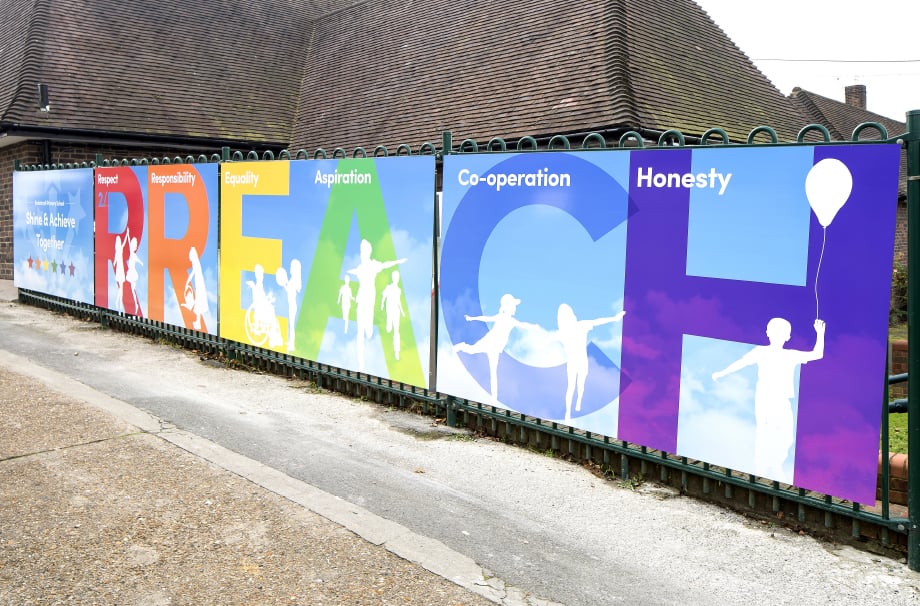 Braintcroft Primary School bespoke values board wall art