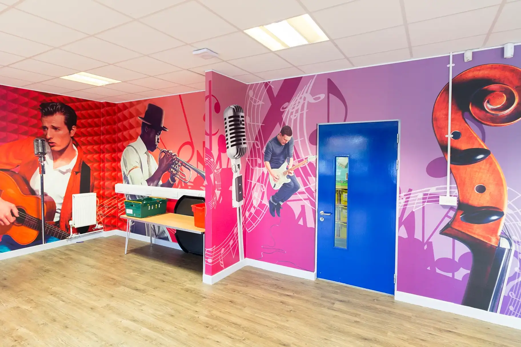 Hopping Hill Primary School music theme creative studio wall wrap