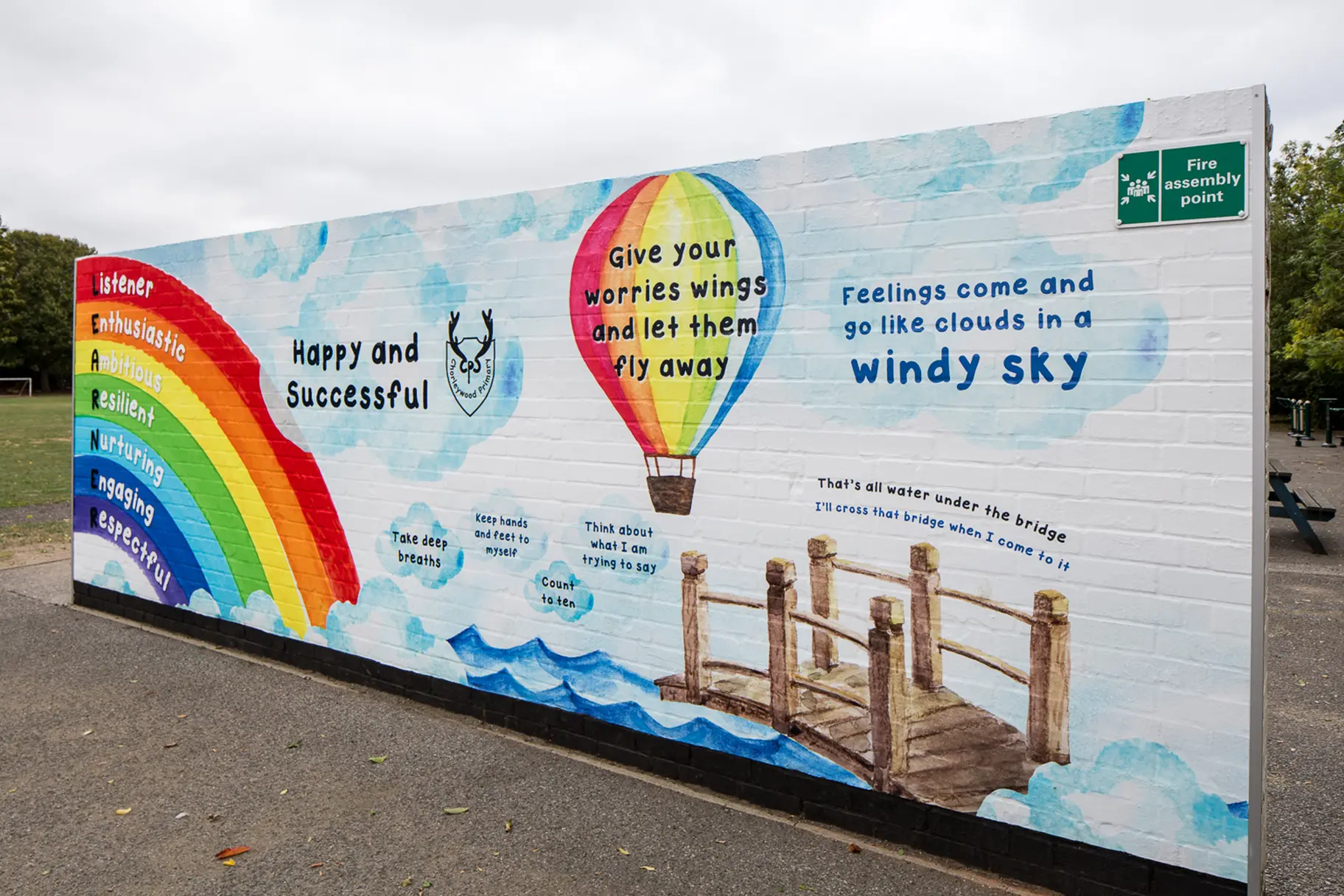 Chorleywood Primary school bespoke playground wall art