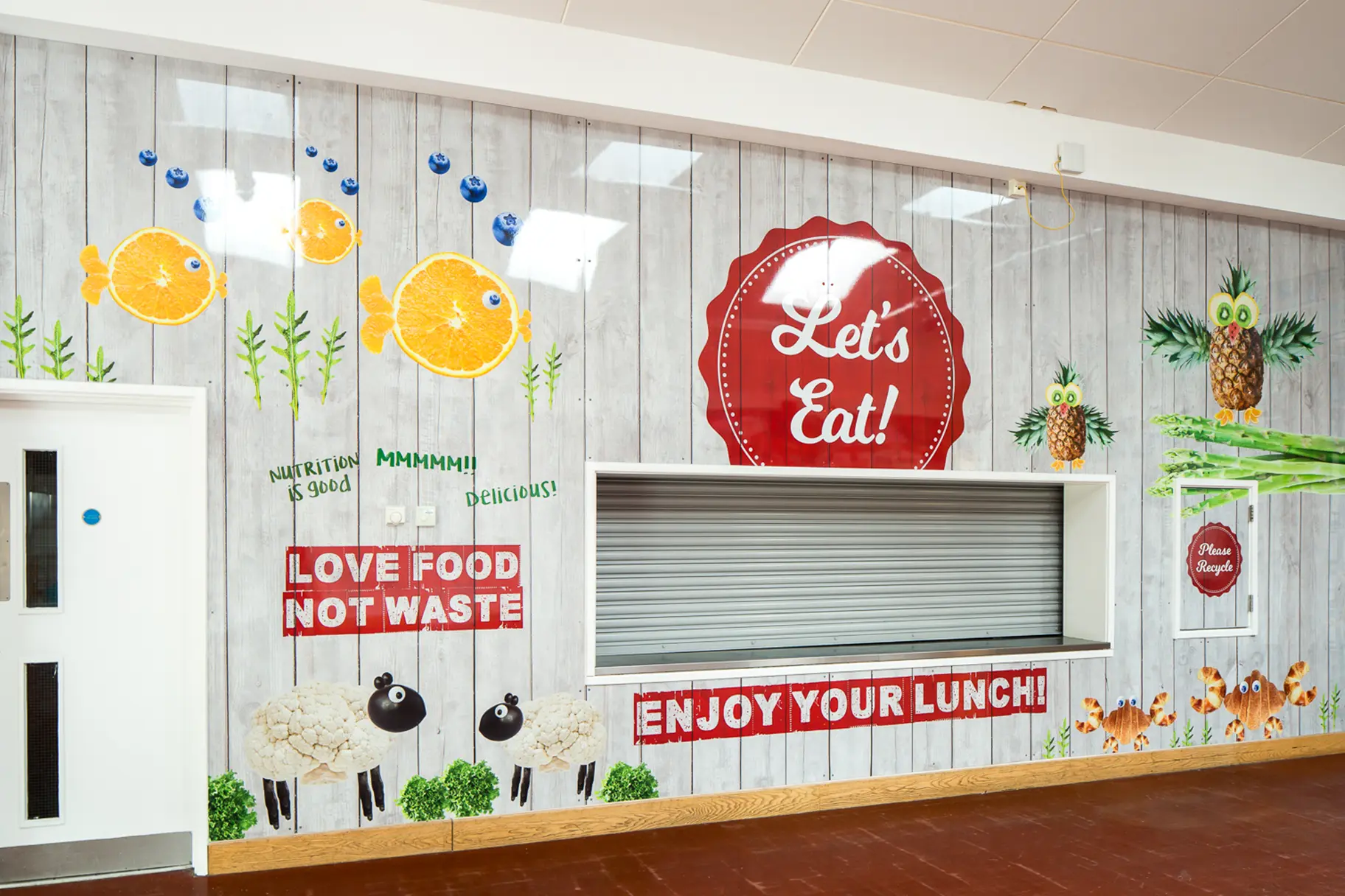 West Acton School Healthy eating canteen wall art