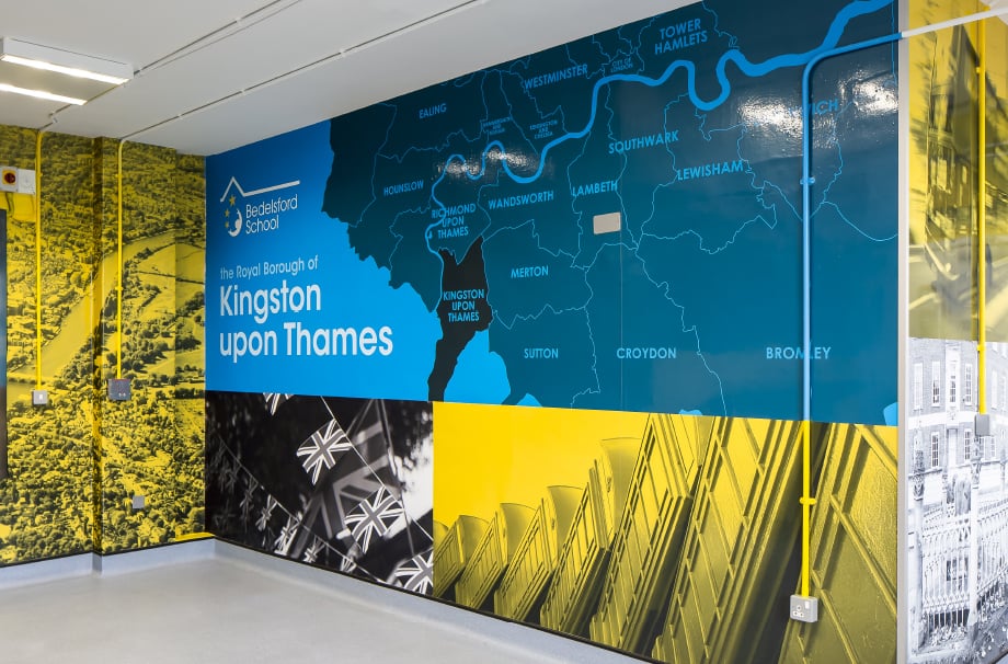 Kingston Upon Thames Bespoke Local landmark infographic school Wall Art