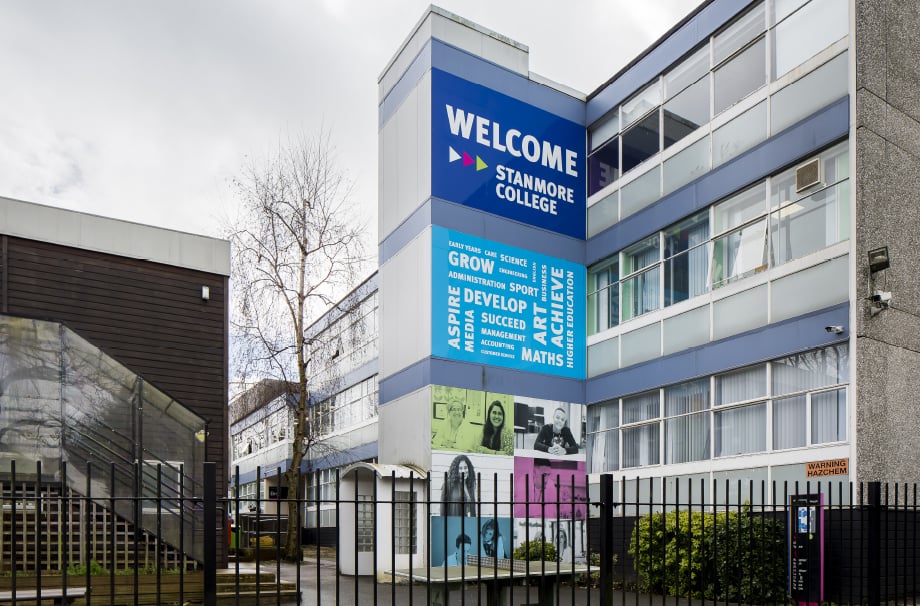 Stanmore College inspirational bespoke feature for external wall art