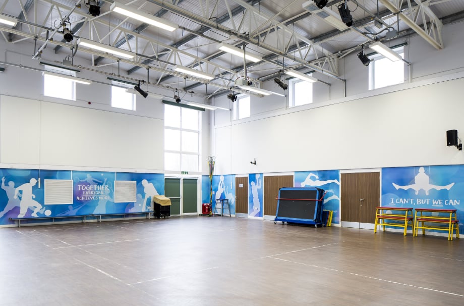 The Colleton Schools motivational sports hall wrap wall art