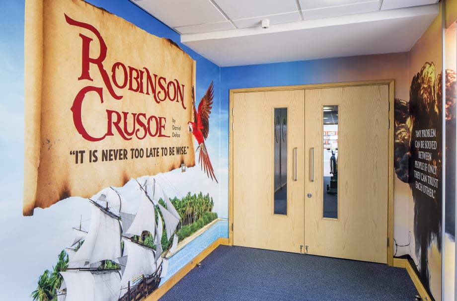 Lee Chapel School Robinson Crusoe novel literature themed wall art