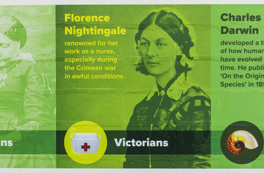 Florence Nightingale bespoke graphic for school hall wall art
