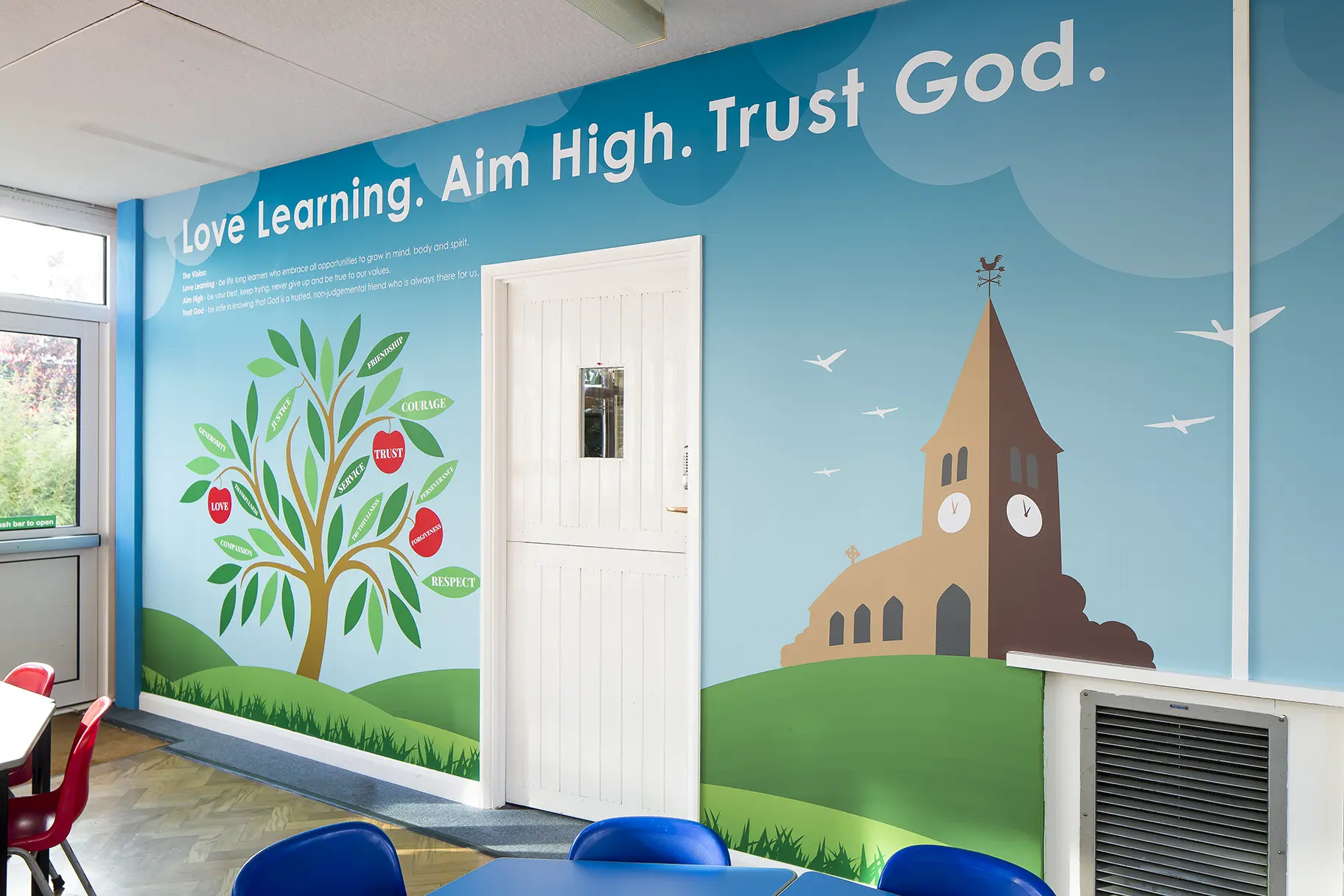 Hertford St Andrew C of E Primary School – values wall
