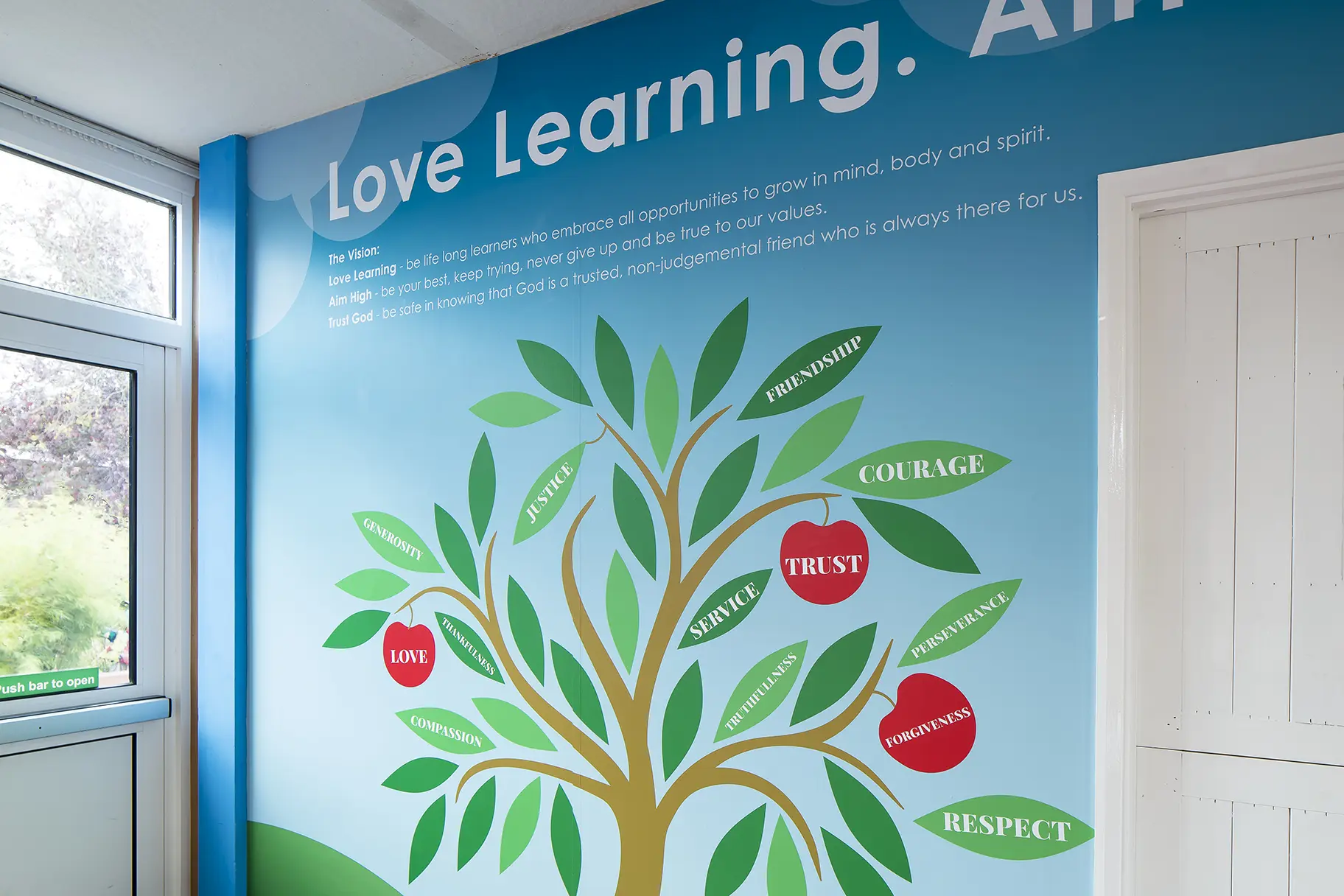 Hertford St Andrew C of E Primary School – values wall