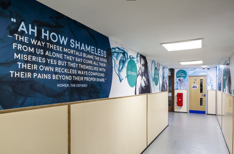 Harlow school literacy quotes corridor wall art