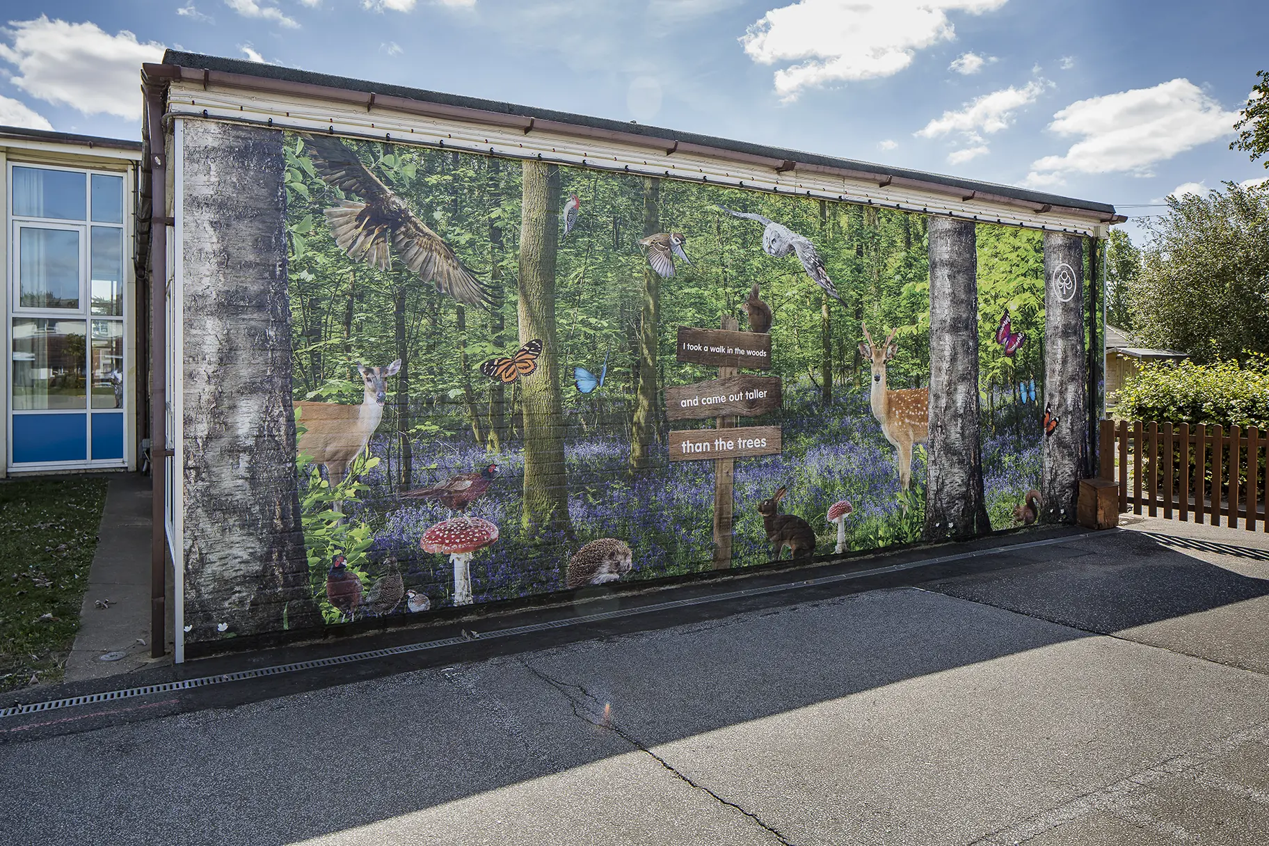 Cherry Tree Academy woodland feature wall art