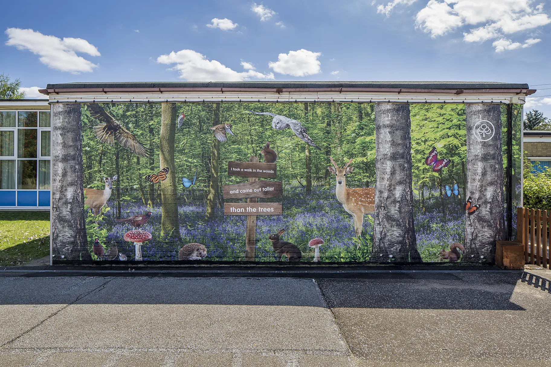 Cherry Tree Academy woodland feature wall art