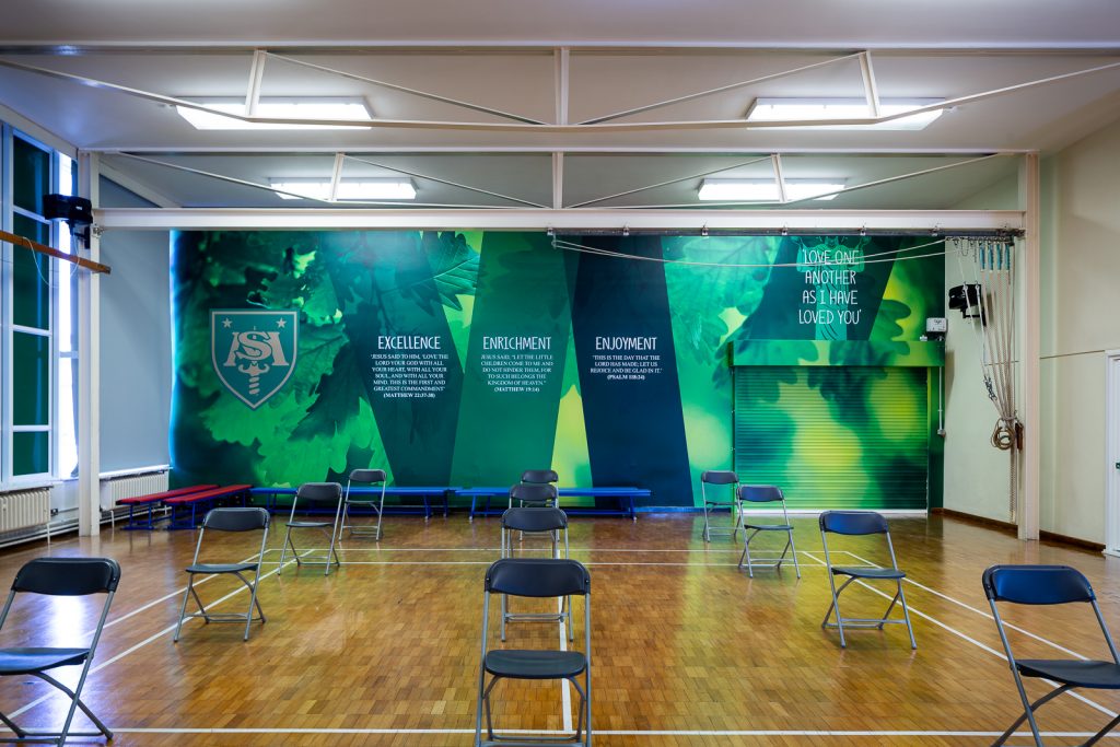image of custom school hall wall art