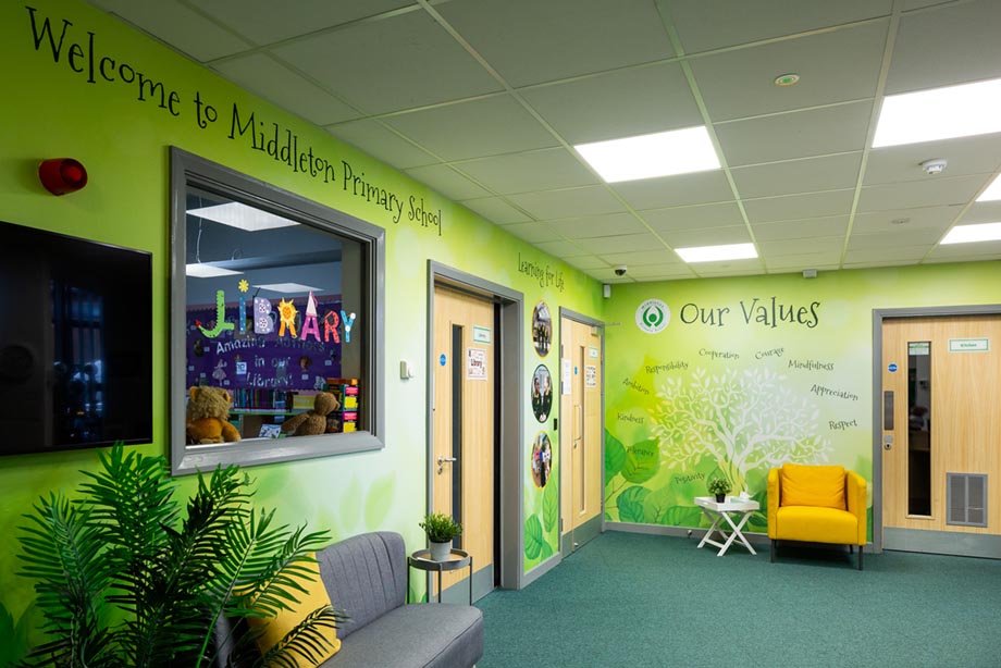 Middleton Primary School values wall art
