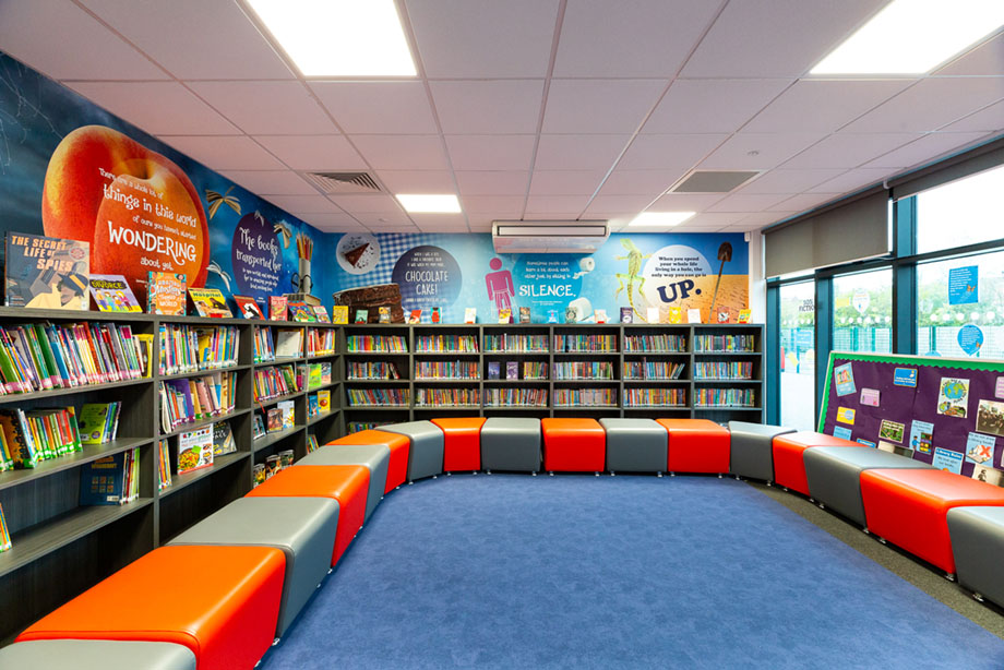 Wellington school library wall art