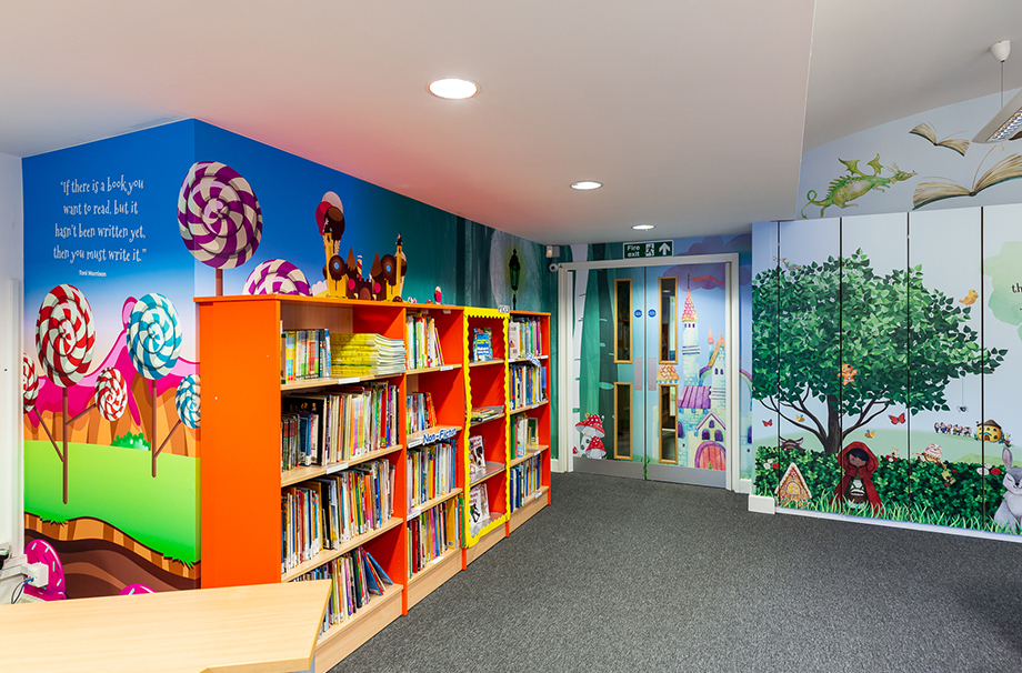 PYS Brentfield primary school library wall art