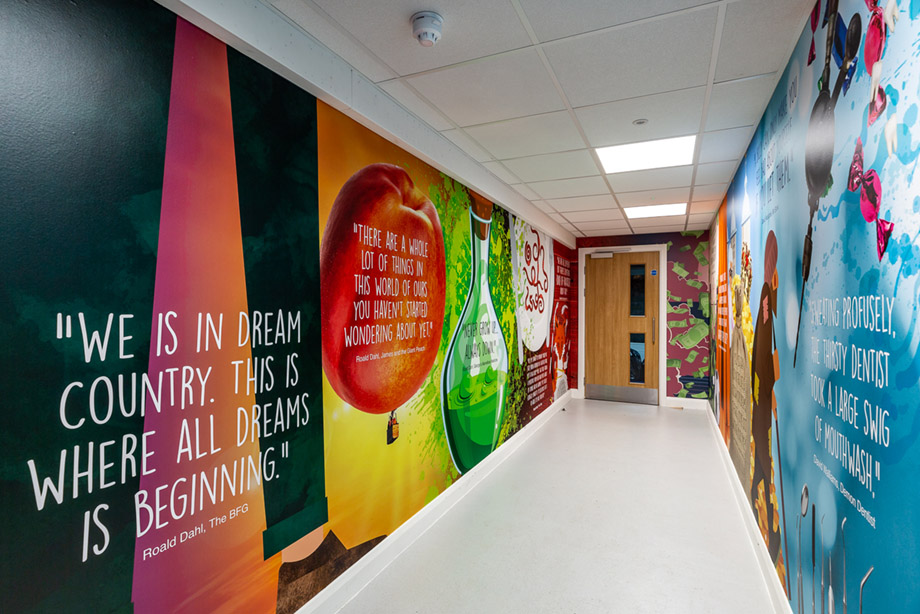 Ryedene literacy corridor wall art