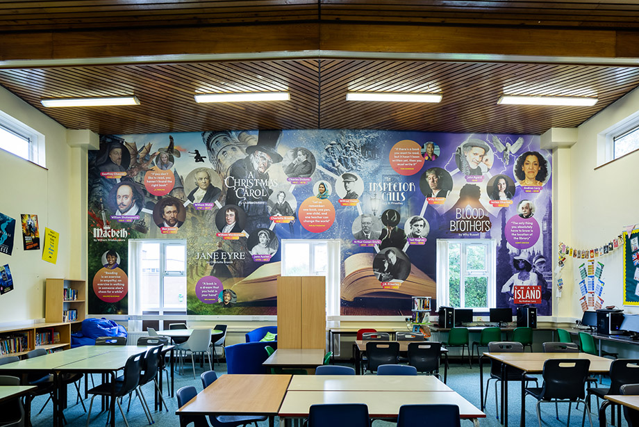 Madeley school library wall art