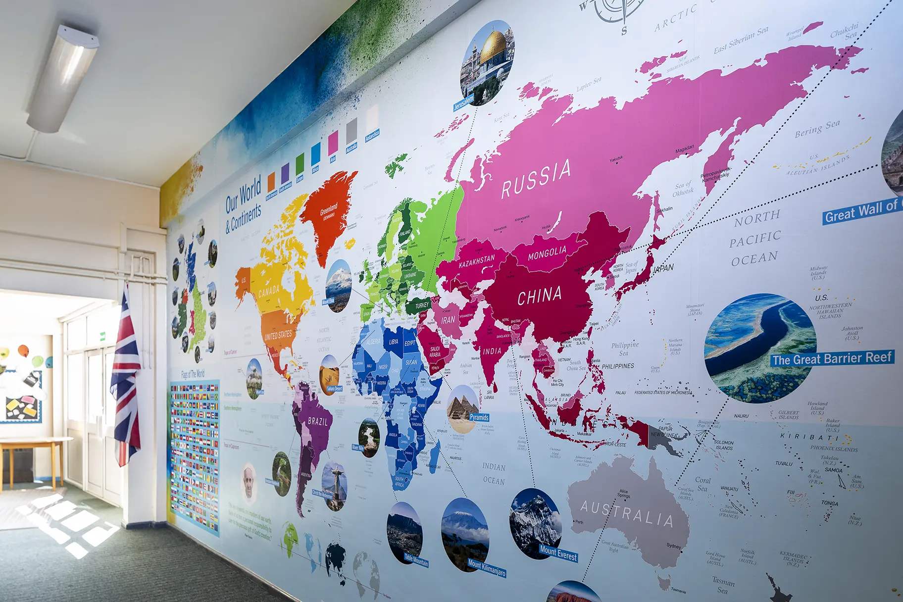 St Michael Catholic Primary World Facts Map Wall
