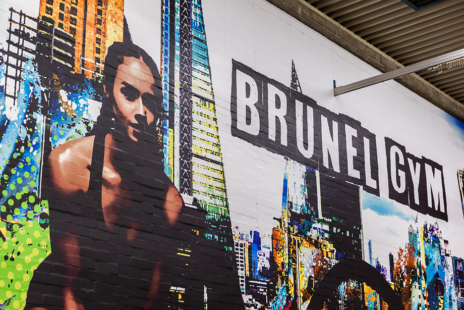 Brunel university gym wall art