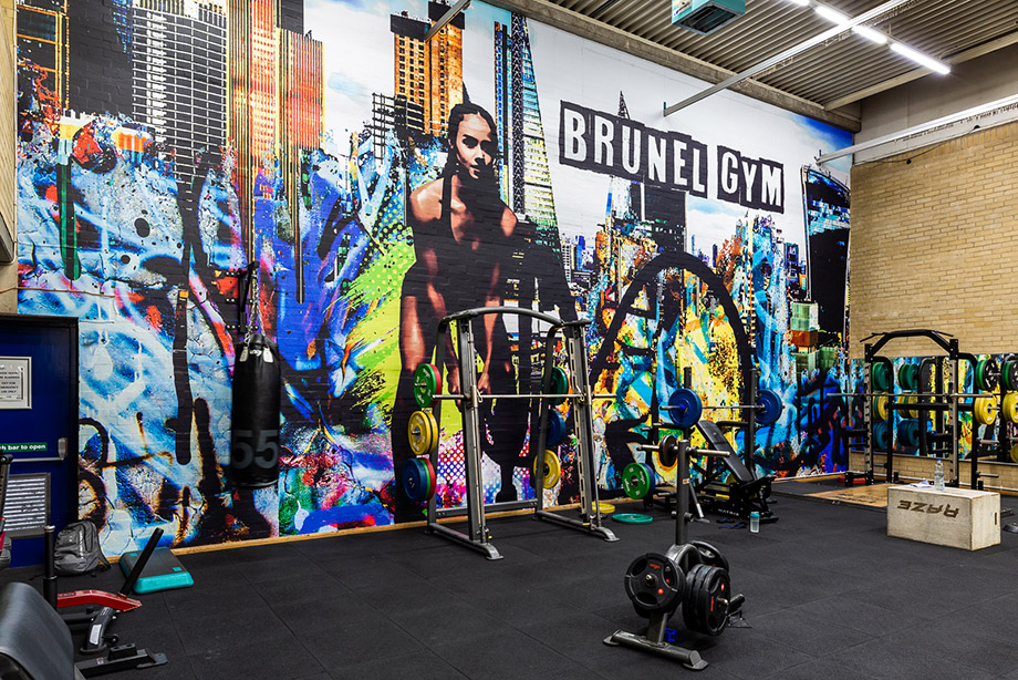 Brunel university gym wall art