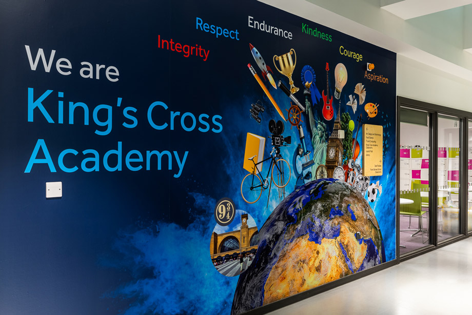 Kings Cross Academy welcome wall art