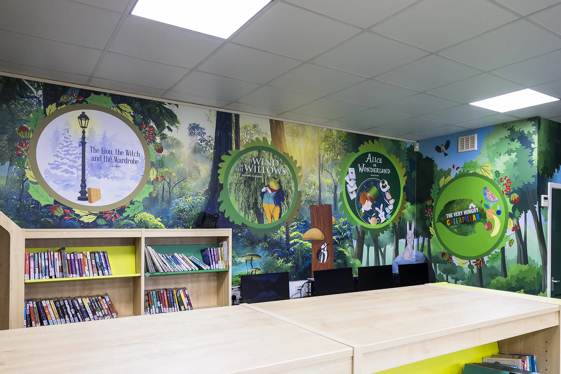 Highwood primary school library wall art