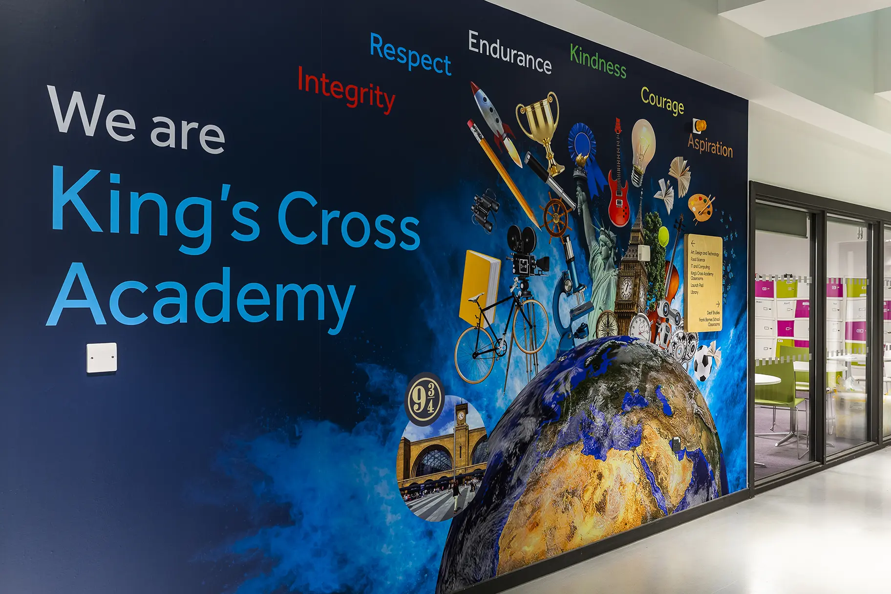 Kings Cross Academy welcome wall art