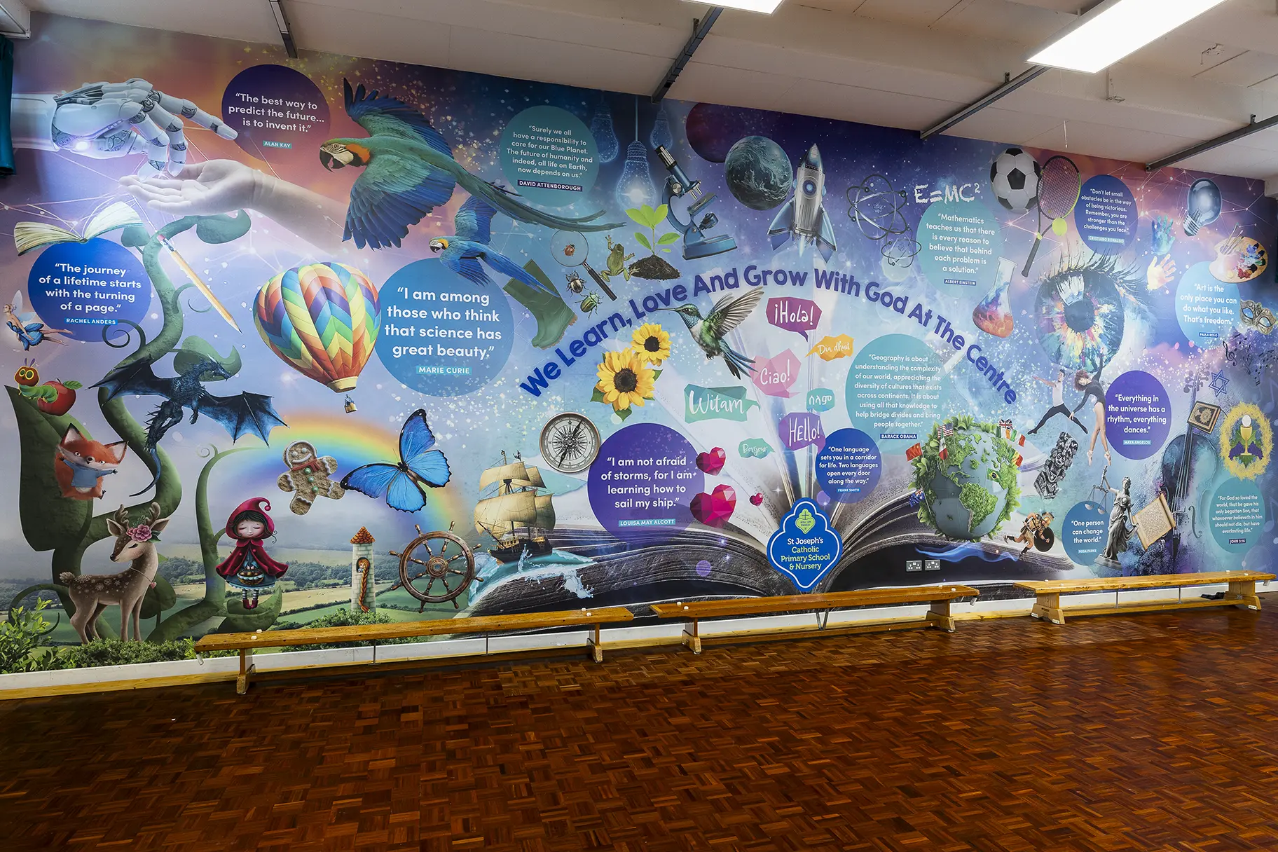 St Josephs Catholic Primary and Nursery hall wall art