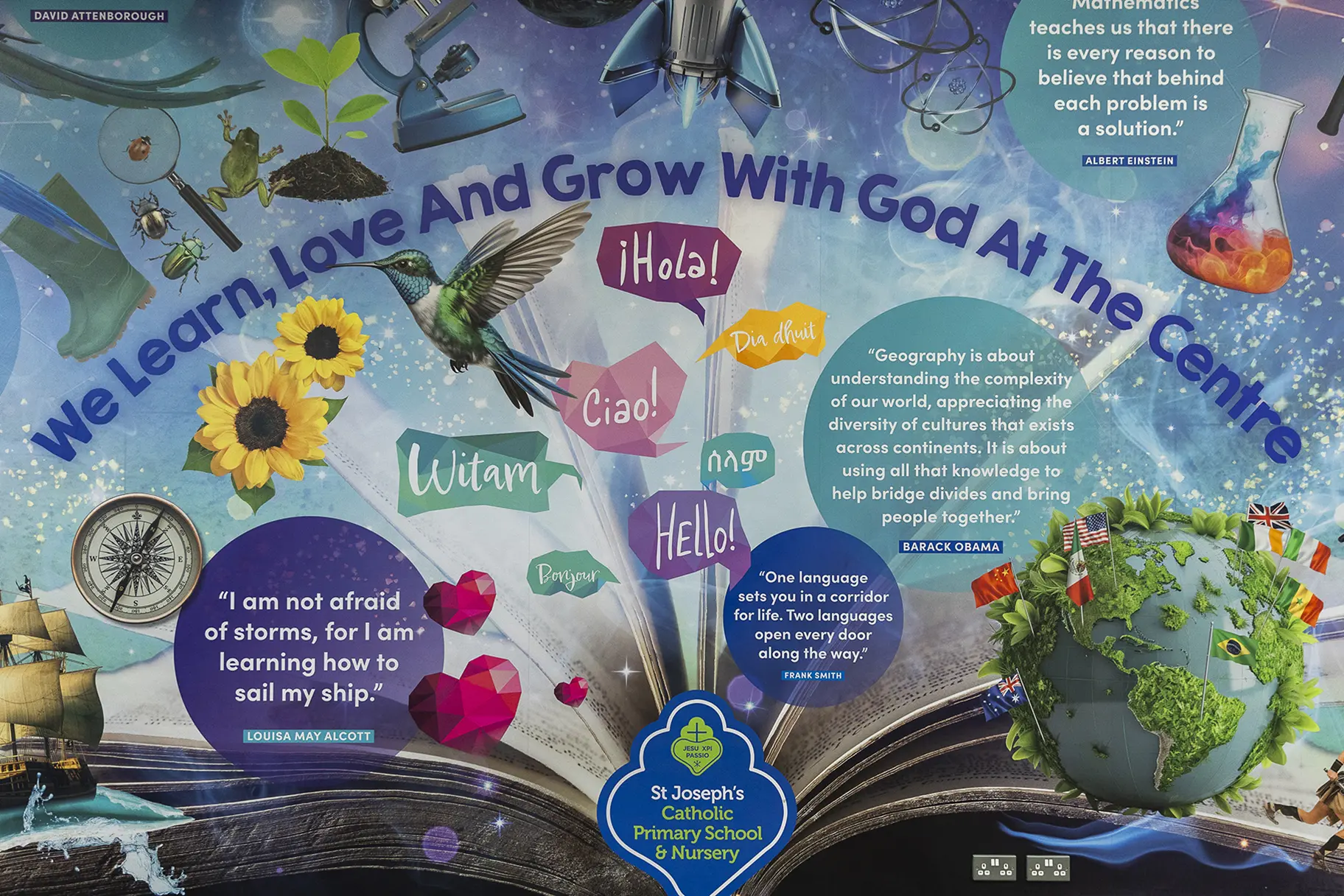 St Josephs Catholic Primary and Nursery hall wall art