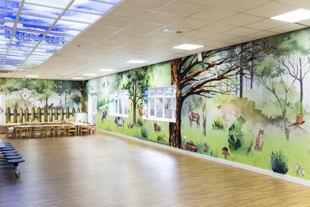 Lingfield college canteen wall art