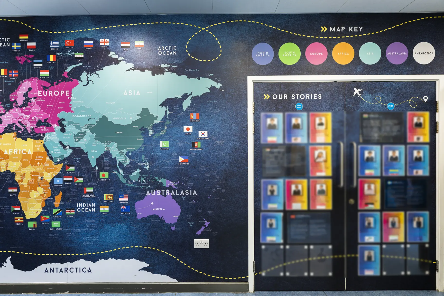 John perryn primary school world map wall art