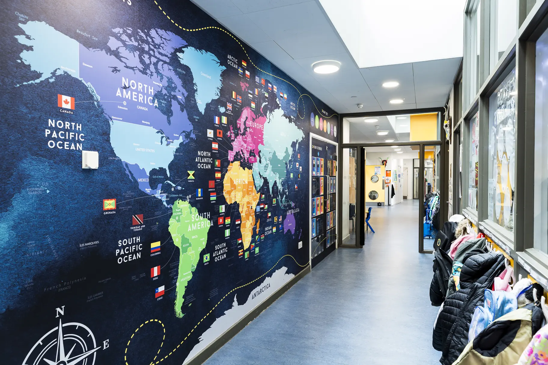 John perryn primary school world map wall art