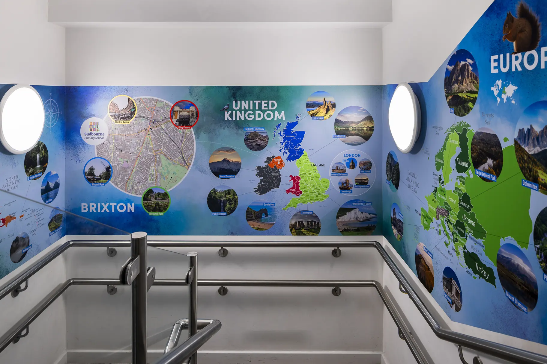 Sudbourne primary school map wall art