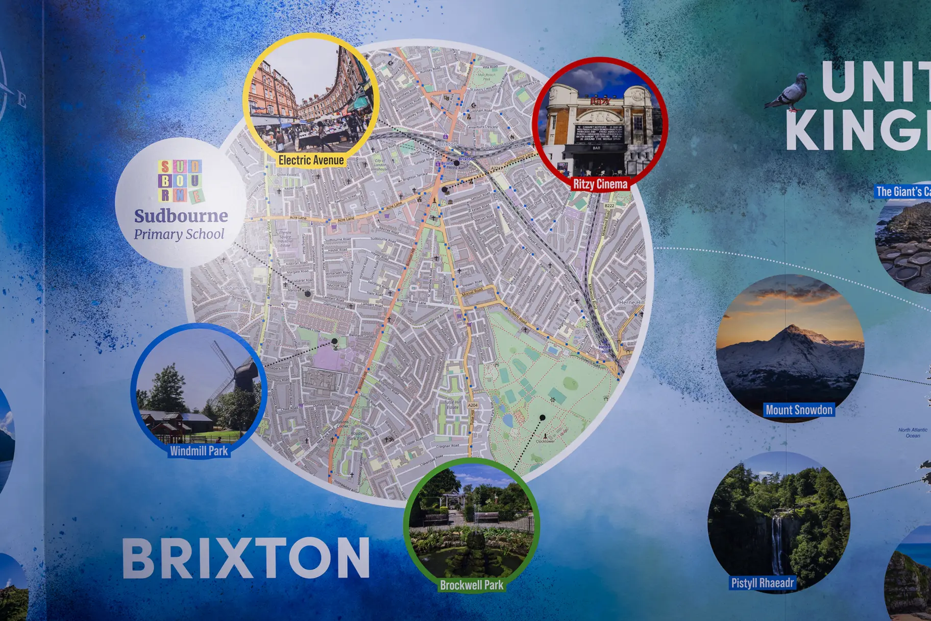 Sudbourne primary school map wall art