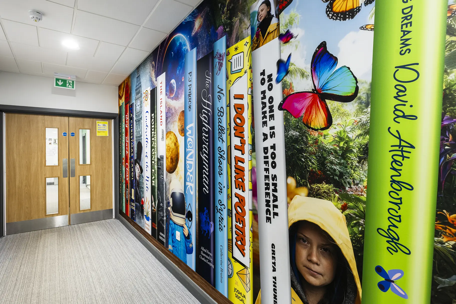 Ryedene Primary school library corridor wall art